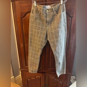 Frame Denim Black and White Plaid Pants